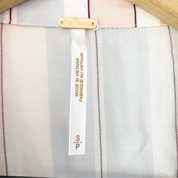 FREE PEOPLE MacKenzie Pastel Striped Wrap Blouse NWT - Picture 6 of 13